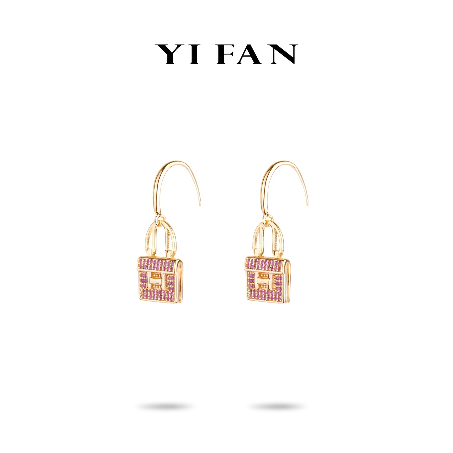 Rose-gold Fever collection: Luxury "Rose Pink Bags" detailed Dangle Earrings