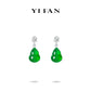 Green jade collection: Modern "Treasure Gourd" detailed Hulu Dangle Earrings