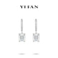 Emerald-cut collection: Modern "Emerald-cut Ice Cubes" Dangle Earrings