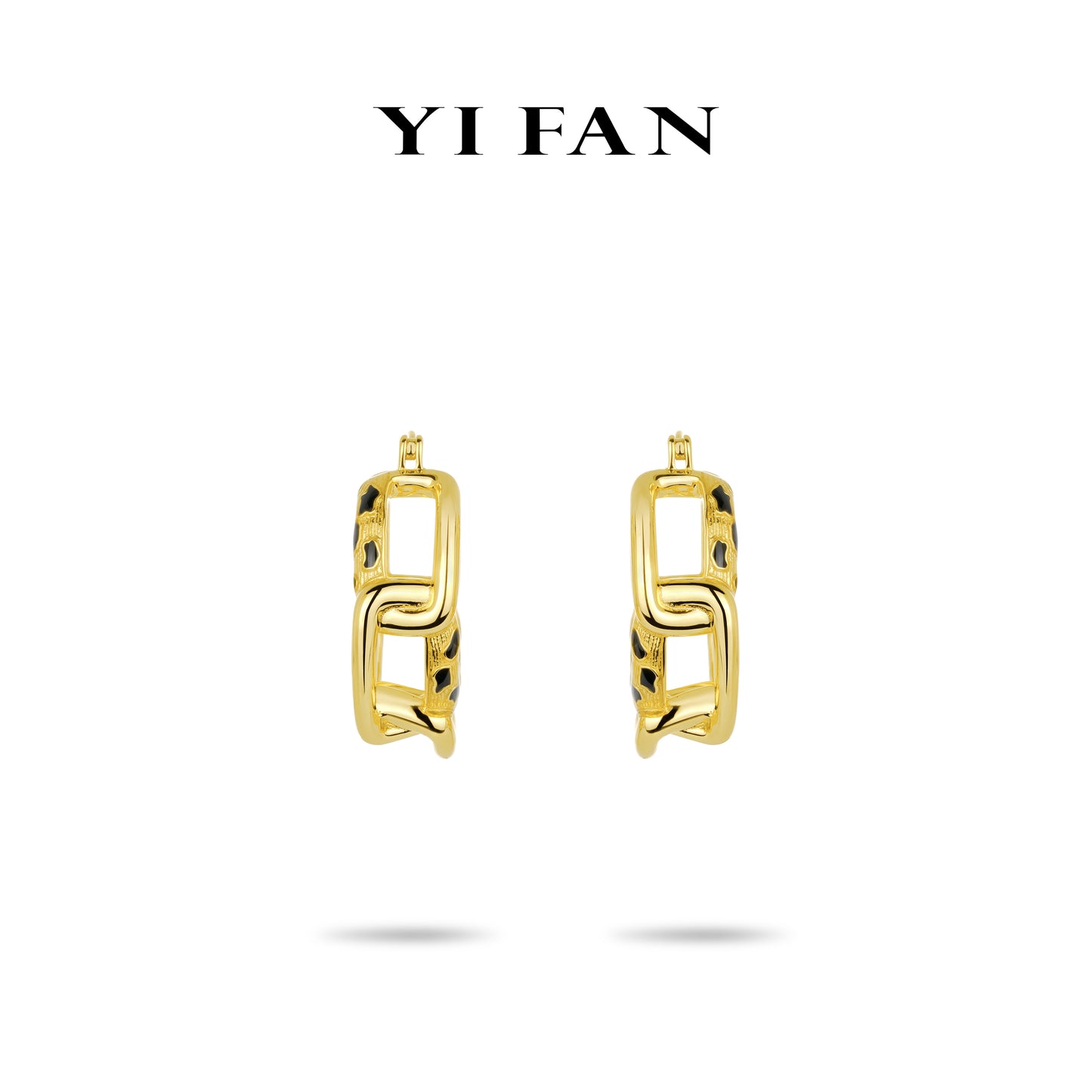 Golden time collection: Modern "Leopard Print Loop by Loop" detailed hoop Earrings