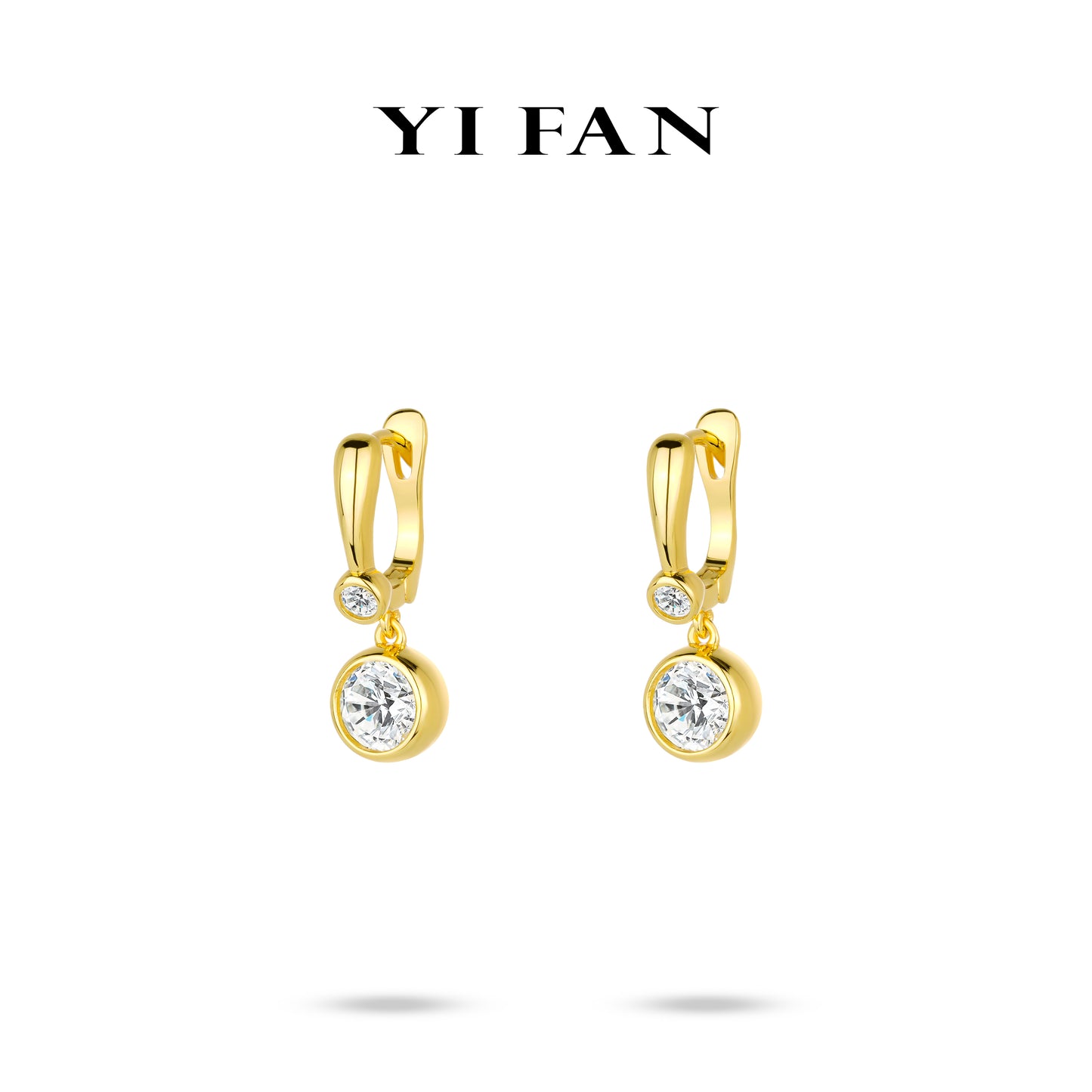 Christmas 2024 collection: Modern "Golden Brilliant Jingle Bells" Dangle Earrings