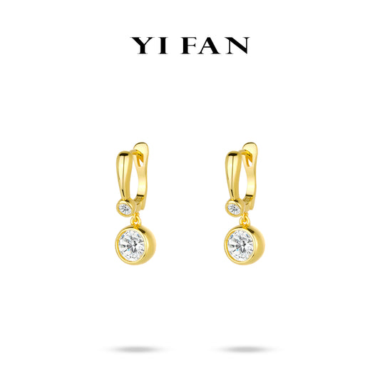 Christmas 2024 collection: Modern "Golden Brilliant Jingle Bells" Dangle Earrings