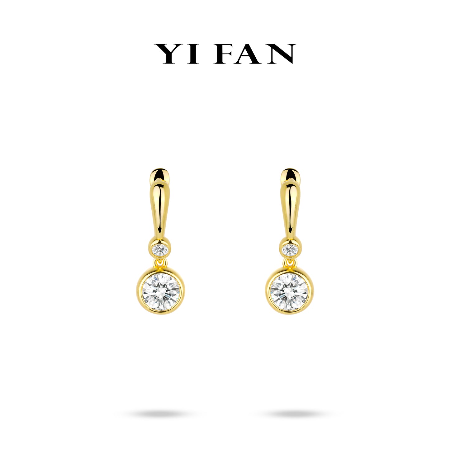 Christmas 2024 collection: Modern "Golden Brilliant Jingle Bells" Dangle Earrings