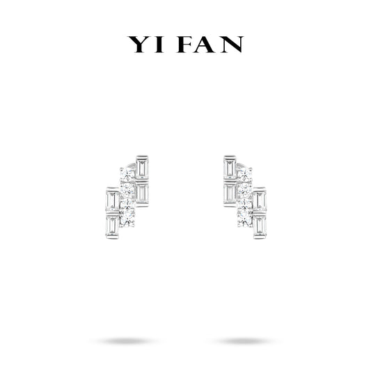 Welfare exclusive Minimalist collection: Modern"Brilliant Sugar rocks & beans" delicate Ear Studs