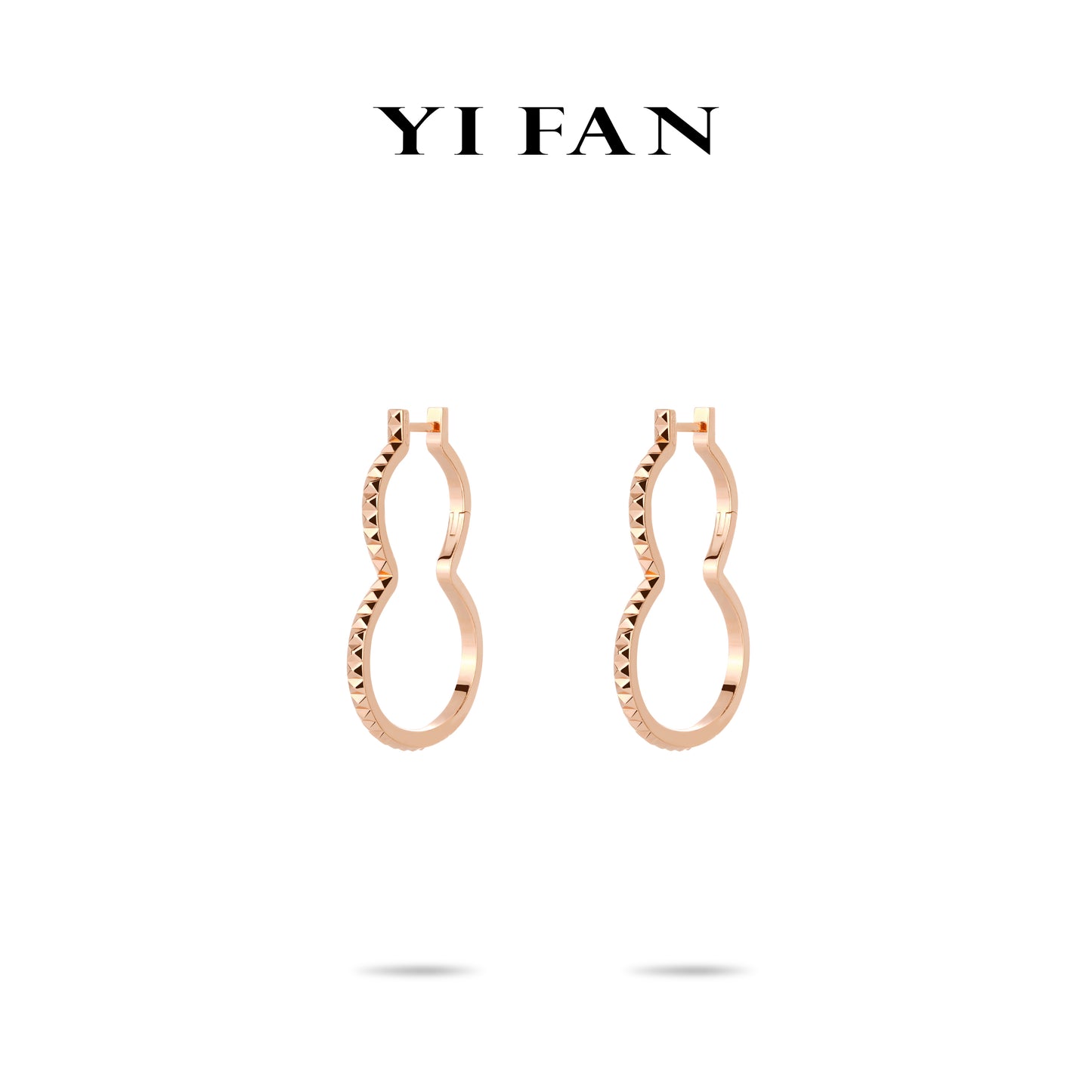 Minimalist collection: Modern "Champagne Golden Gourd/Hulu" unique Hoop Earrings