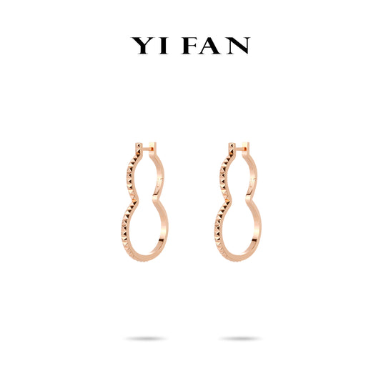 Minimalist collection: Modern "Champagne Golden Gourd/Hulu" unique Hoop Earrings