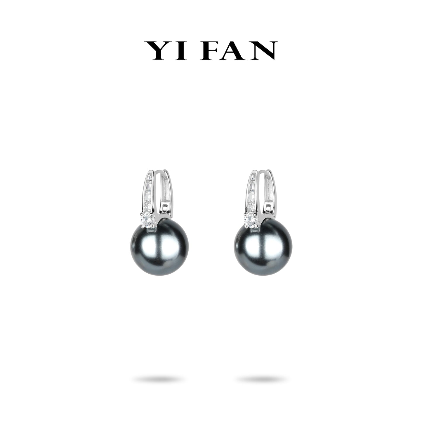 Welfare exclusive Minimalist collection: Modern"Shades of Grey Night Pearls" delicate dangle Earrings