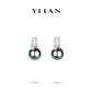 Welfare exclusive Minimalist collection: Modern"Shades of Grey Night Pearls" delicate dangle Earrings