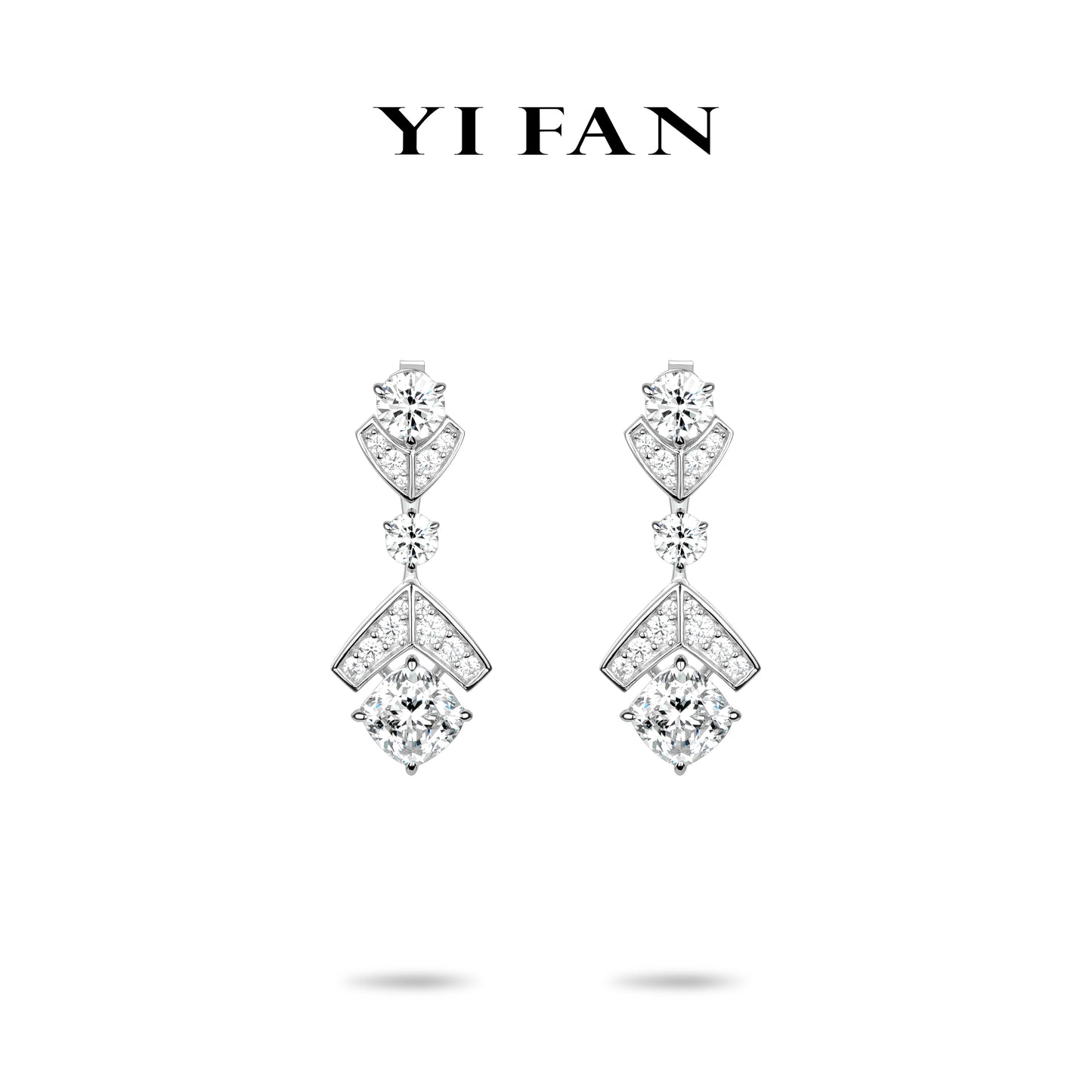 Geometric Luminance Collection: Modern “Archi-Sparkle Drop” exquisite Earrings