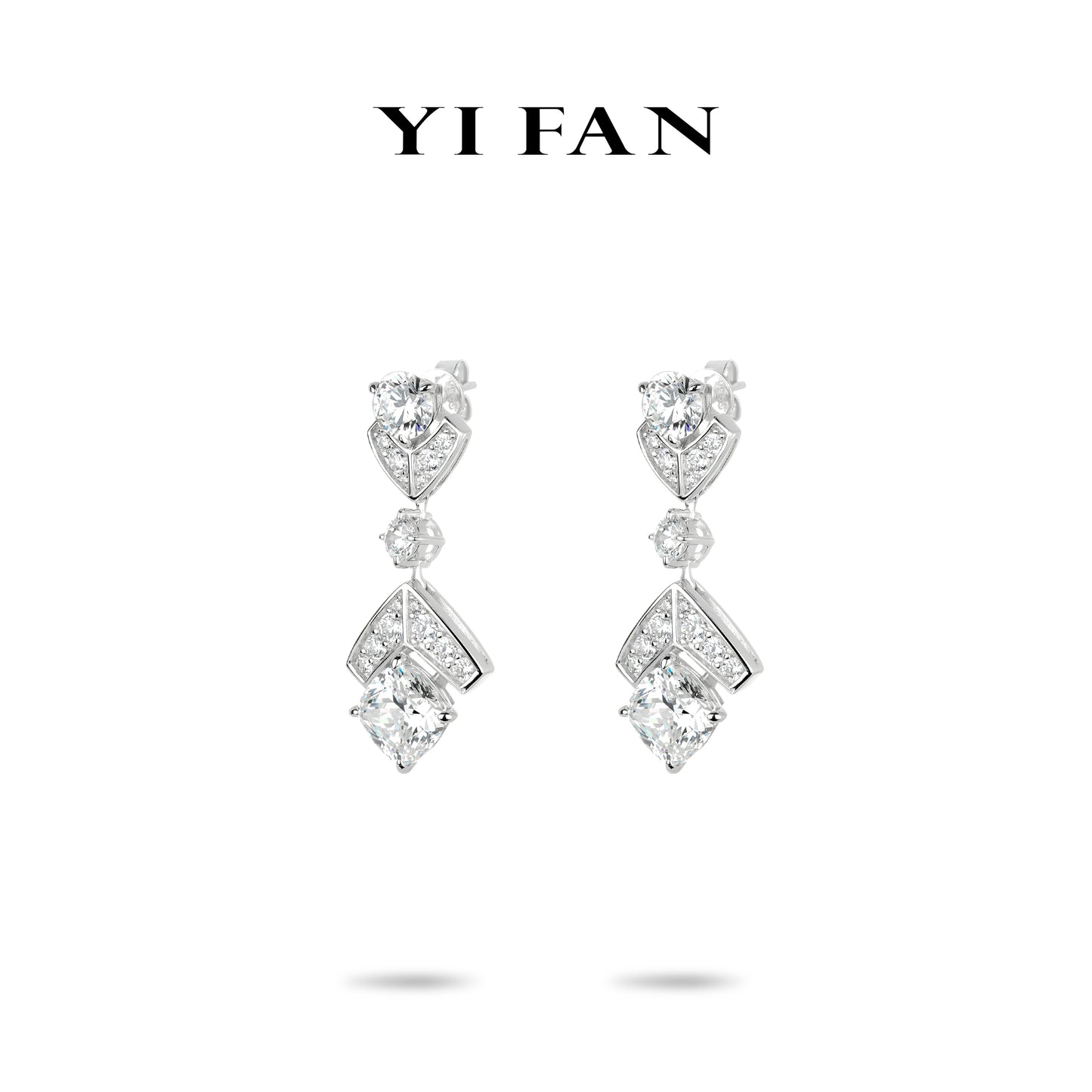 Geometric Luminance Collection: Modern “Archi-Sparkle Drop” exquisite Earrings