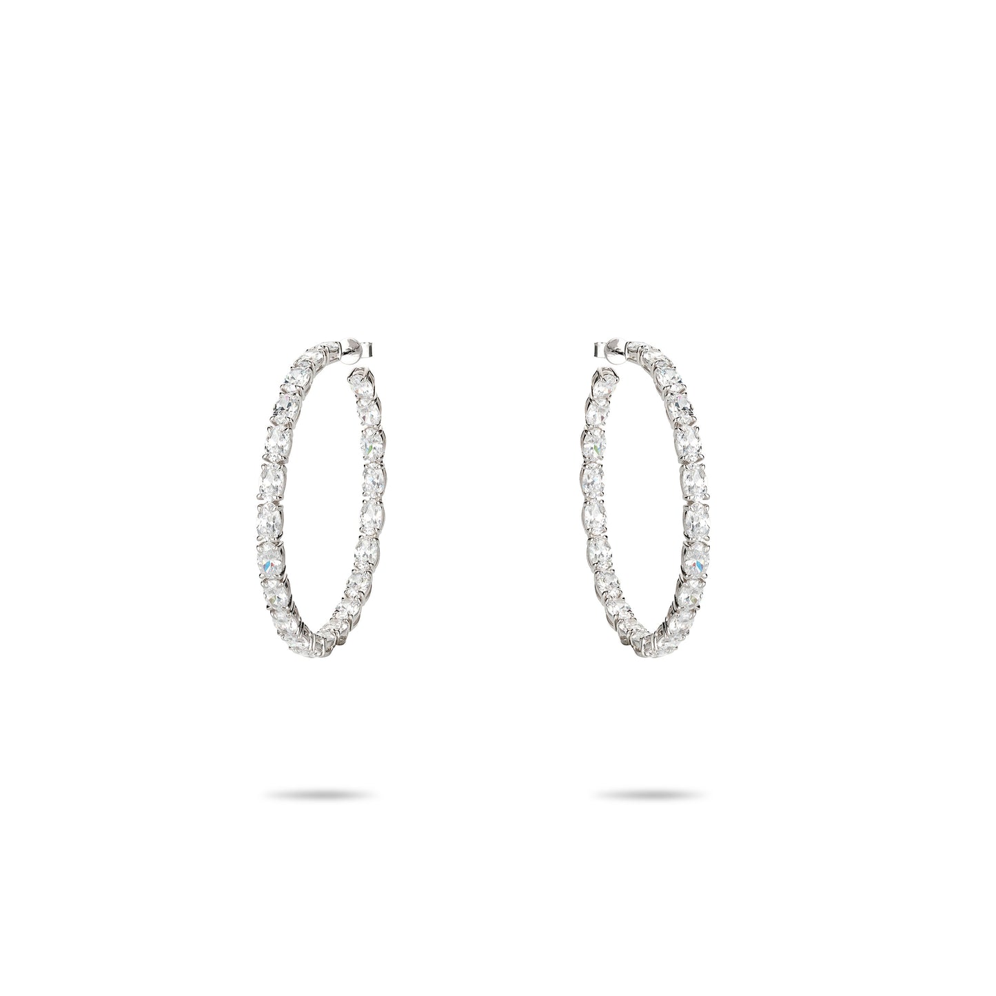 Wedding collection: Modern "Icy Pigeon Eggs" detailed Hoop Earrings (XL size)