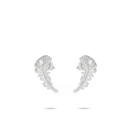 Summer Vibes collection: Modern "White Feather" Earrings