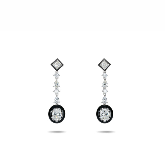 Promotion design for Christmas: Black&White Artdeco dangle earrings