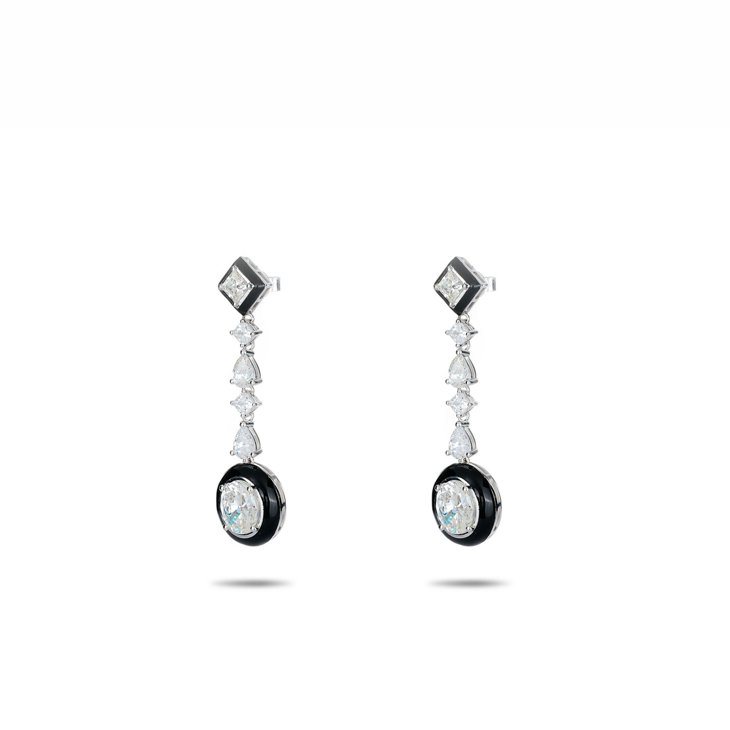 Promotion design for Christmas: Black&White Artdeco dangle earrings