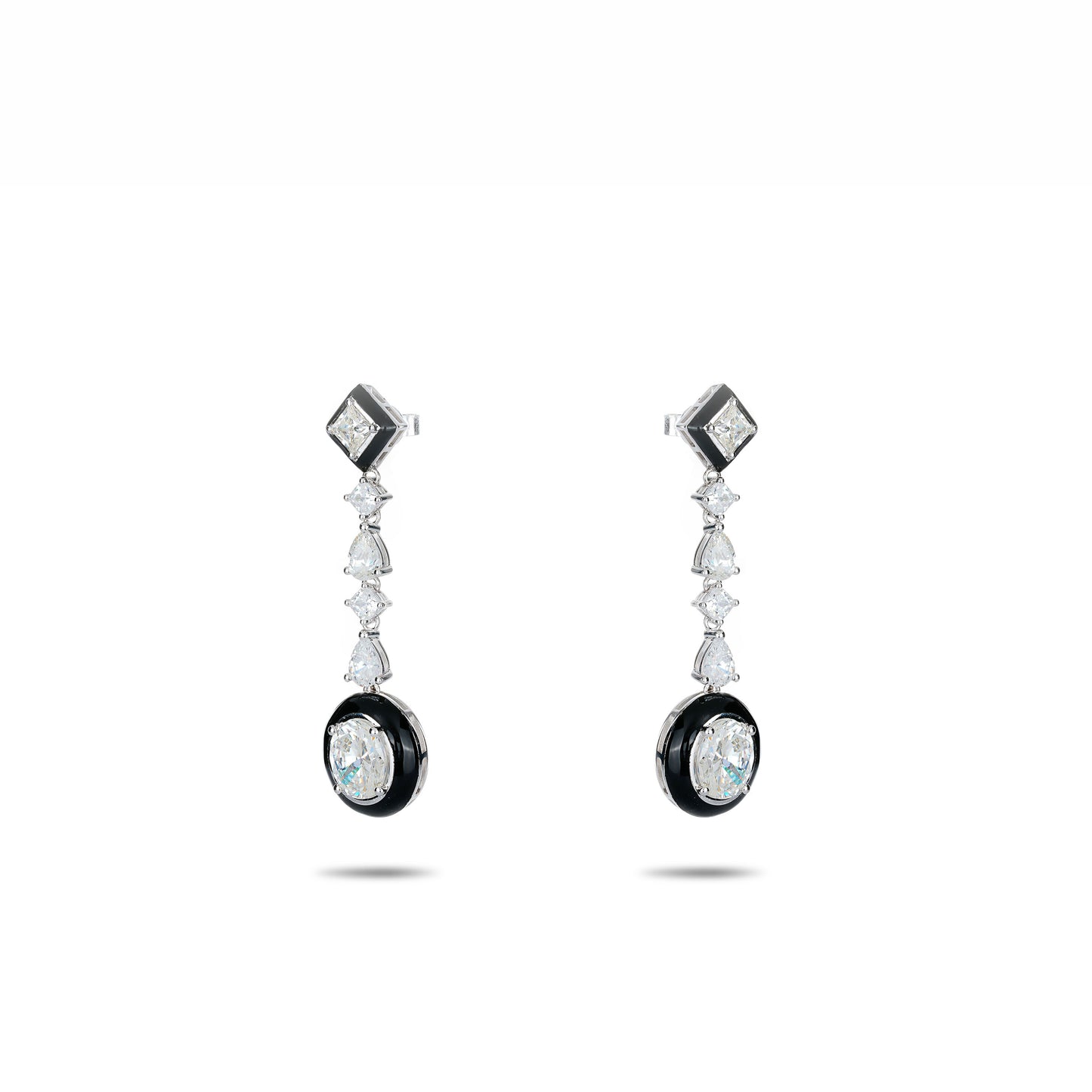 Promotion design for Christmas: Black&White Artdeco dangle earrings