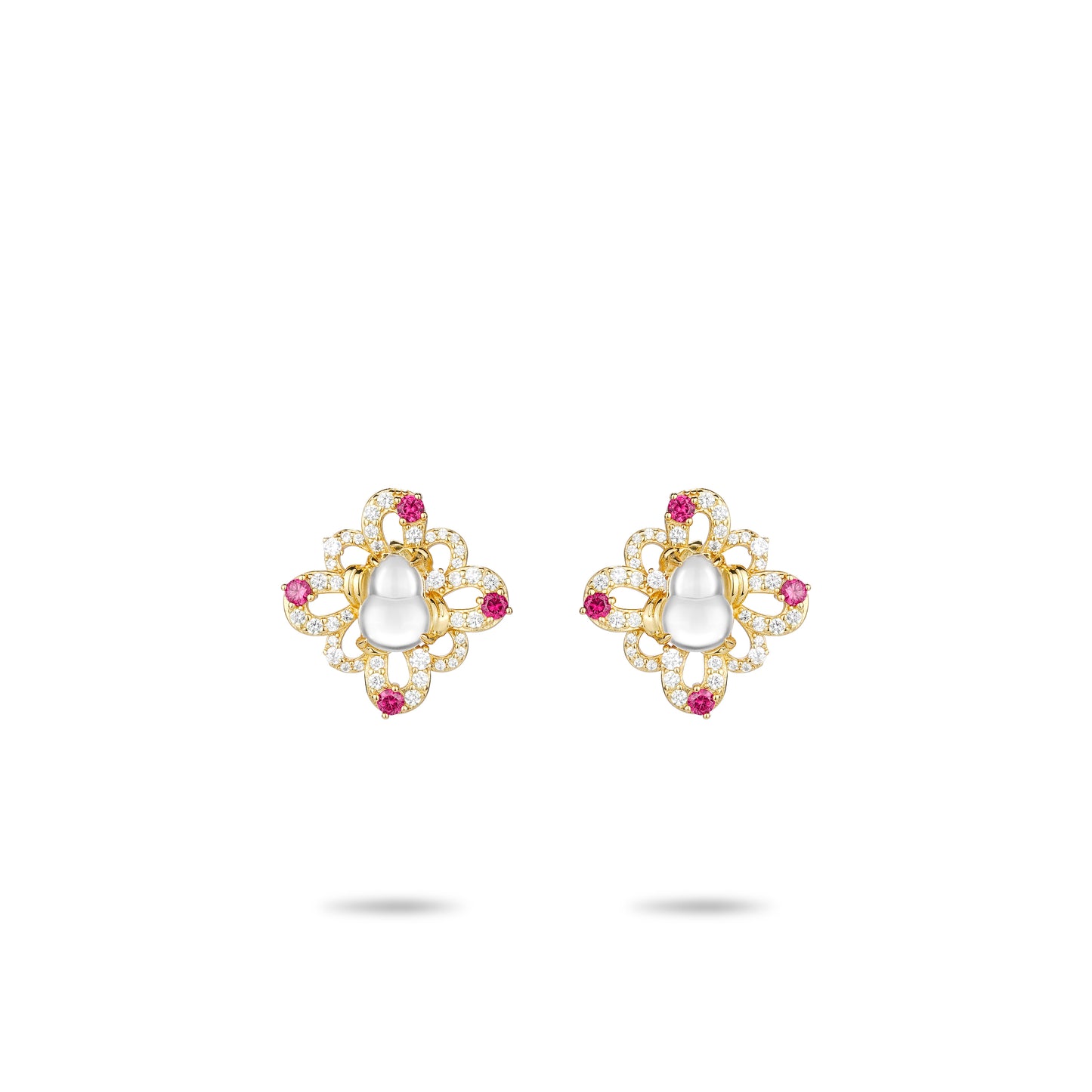 Golden time collection: Icy Jade Bottle gourd "Artistic Hulu" earrings