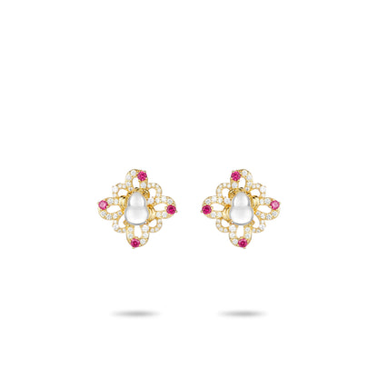 Golden time collection: Icy Jade Bottle gourd "Artistic Hulu" earrings