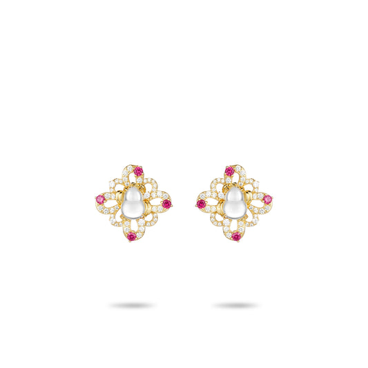 Golden time collection: Icy Jade Bottle gourd "Artistic Hulu" earrings