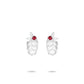 Luxury Icy  Burmese Jade Red dot "Leaf" Earrings