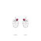 Luxury Icy  Burmese Jade Red dot "Leaf" Earrings