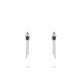 Christmas collection: Modern Rectangular Blue Bow Tassel Earrings