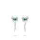 Synthetic Tsavorite collection: Apple green butterfly tassel earrings