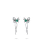 Synthetic Tsavorite collection: Apple green butterfly tassel earrings