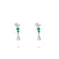 Green chalcedony beads "Water-drop" dangle earrings