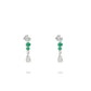 Green chalcedony beads "Water-drop" dangle earrings