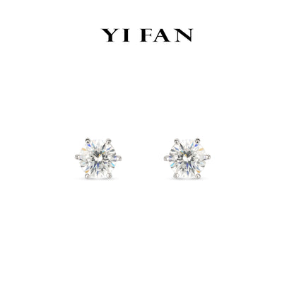 Wedding collection: Brilliant G color "Parisian Stars" delicate Ear Studs with UFO earback (Unisex)
