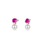 Christmas collection: Modern Rose Red White pearls AB style earrings