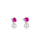 Christmas collection: Modern Rose Red White pearls AB style earrings