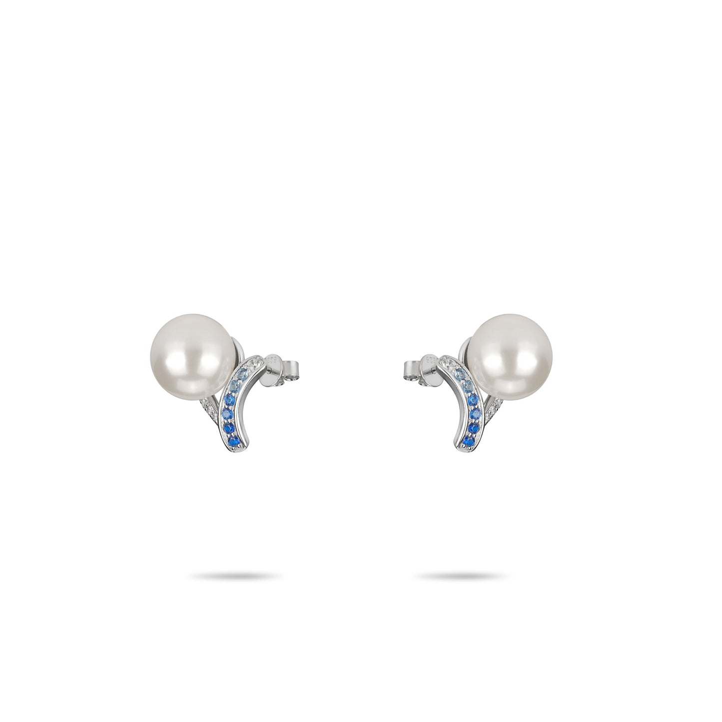 Minimalist collection: Shades of blue white pearl ear studs