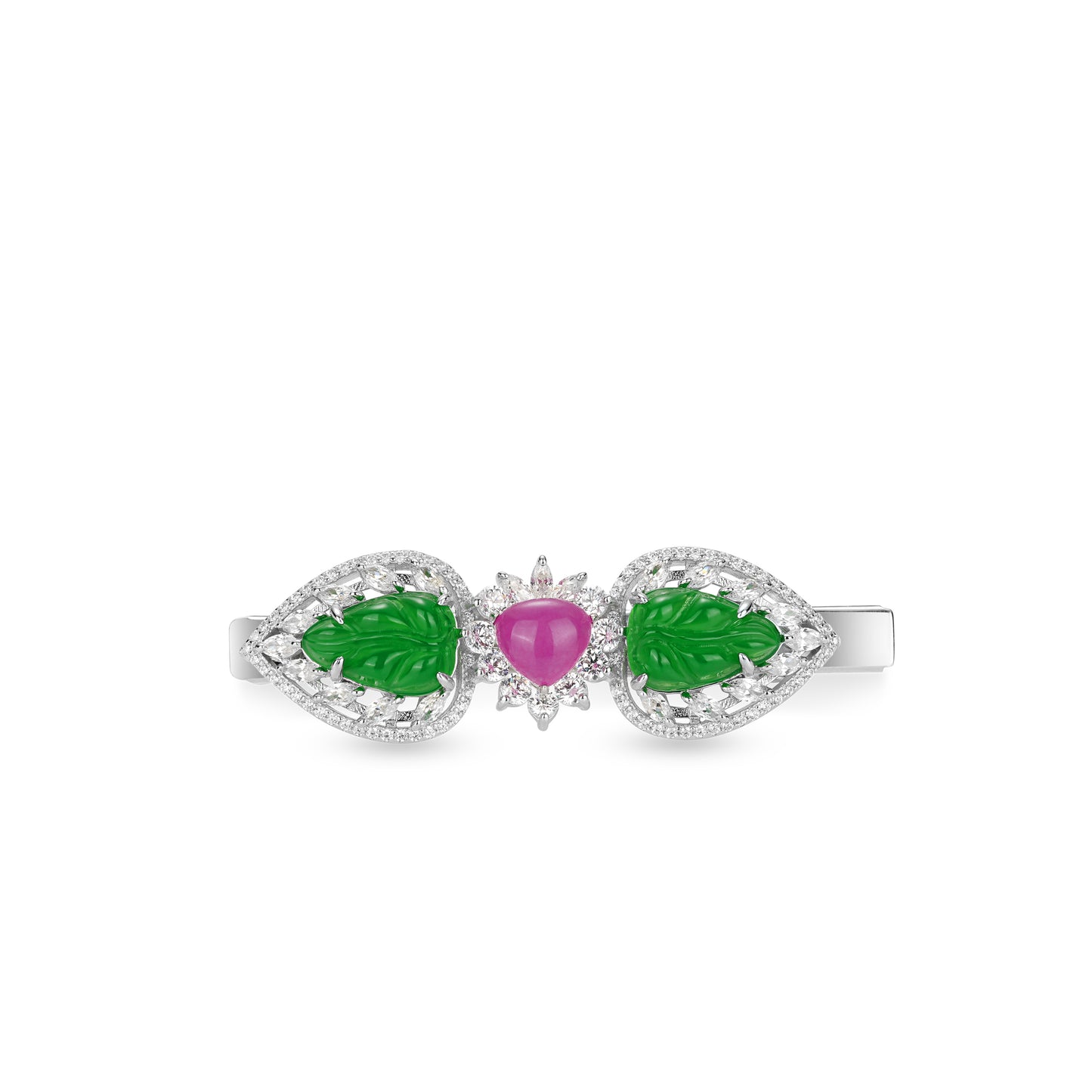 Artistic Carved “Leaves” Multi-purpose chalcedony Clips