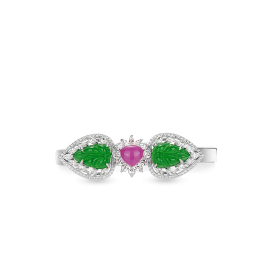 Artistic Carved “Leaves” Multi-purpose chalcedony Clips