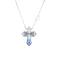 Sapphire color collection: Modern "Gradient Blue Hollowed Cross" detailed Pendant/Necklace