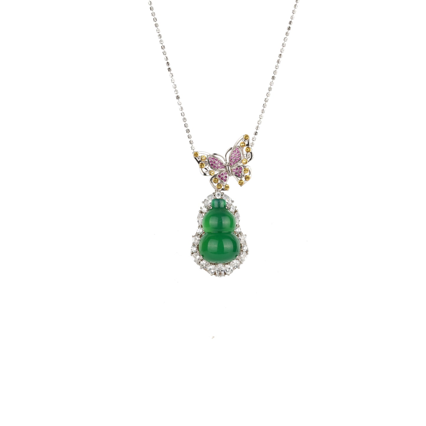 Pre-order Welfare Exclusive: Green chalcedony "Butterfly & Hulu" Pendant Necklace