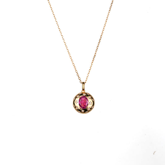 Limited Edition: "Stars in Golden Rose-Red Galaxy" Unique Pendant/Necklace