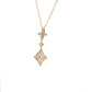 Welfare exclusive Rose-gold Fever collection: Modern Hand-carved "Lucky Clovers with Pink Mother-of-Pearl" detailed Necklace