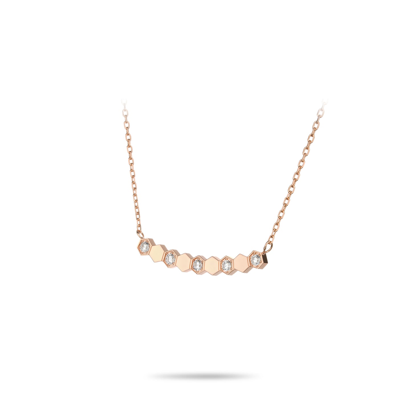 Rose-gold Fever collection: Modern "Rose Honeycomb" CNC Necklace