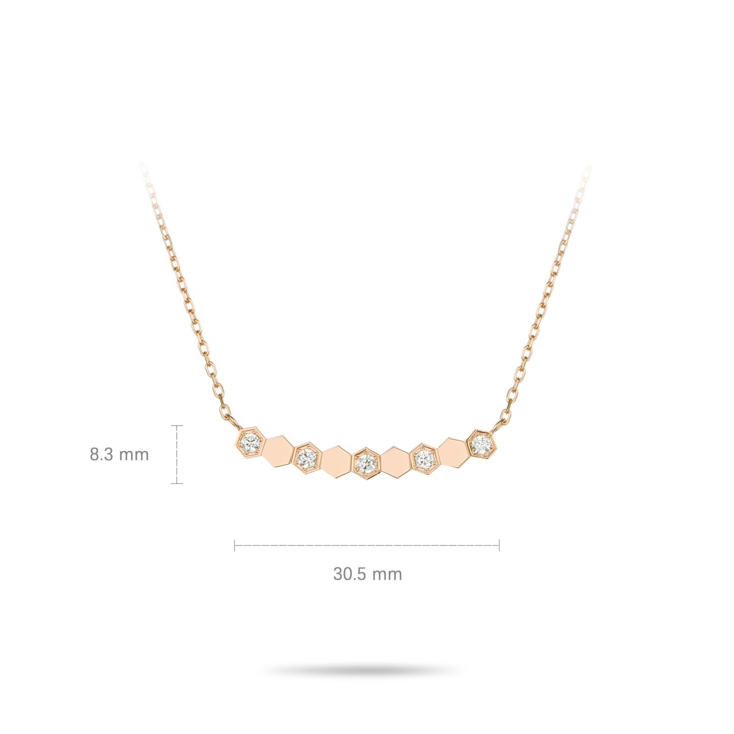 Rose-gold Fever collection: Modern "Rose Honeycomb" CNC Necklace