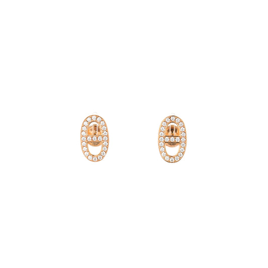 Pre-order Rose-gold Fever collection: Modern "Dazzling OT" delicate Ear studs (Unisex)