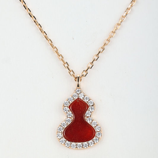 Promotion Necklace：Hulu in red agate