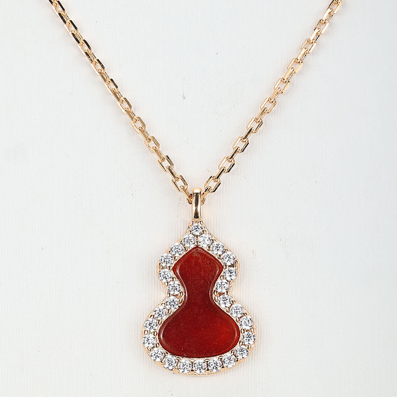 Promotion Necklace：Hulu in red agate