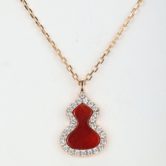 Promotion Necklace：Hulu in red agate