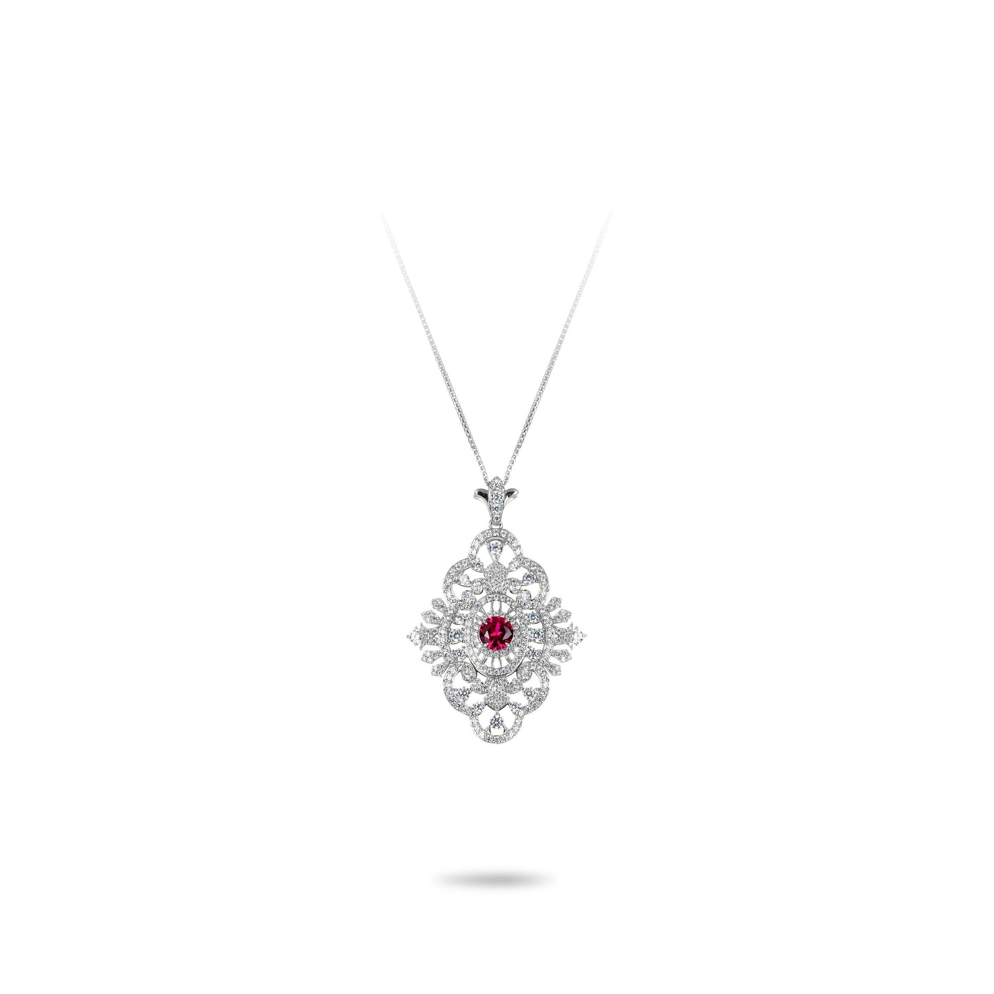 Christmas collection：Red Dot Lace Deluxe Inlay Pendant