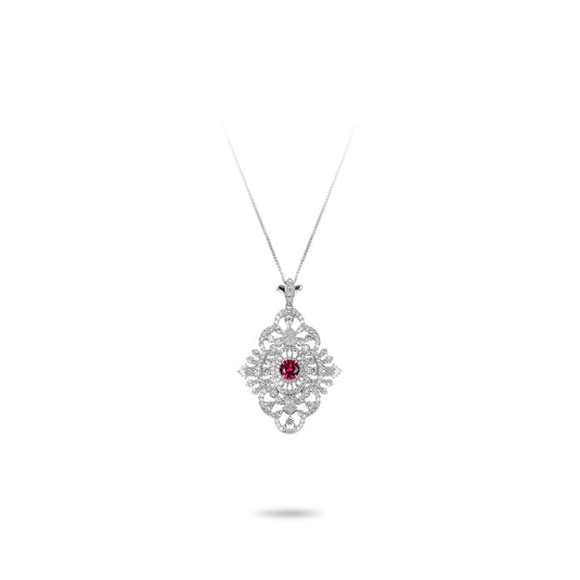 Christmas collection：Red Dot Lace Deluxe Inlay Pendant