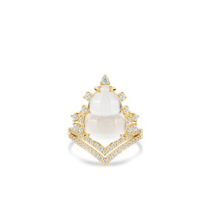 Golden time collection: Icy Jade Bottle gourd "Hulu Crown"  Ring