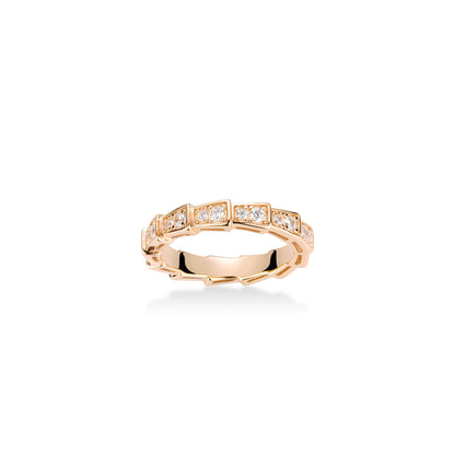 Rose-gold Fever collection: Modern "Serpent pattern" detailed Eternity Ring
