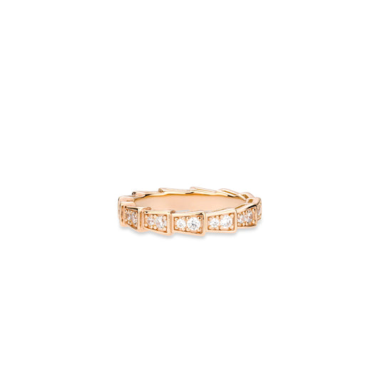 Rose-gold Fever collection: Modern "Serpent pattern" detailed Eternity Ring